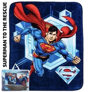 Superman Twin Raschel Blanket 60IN 80IN DC Character FREE SHIPPING